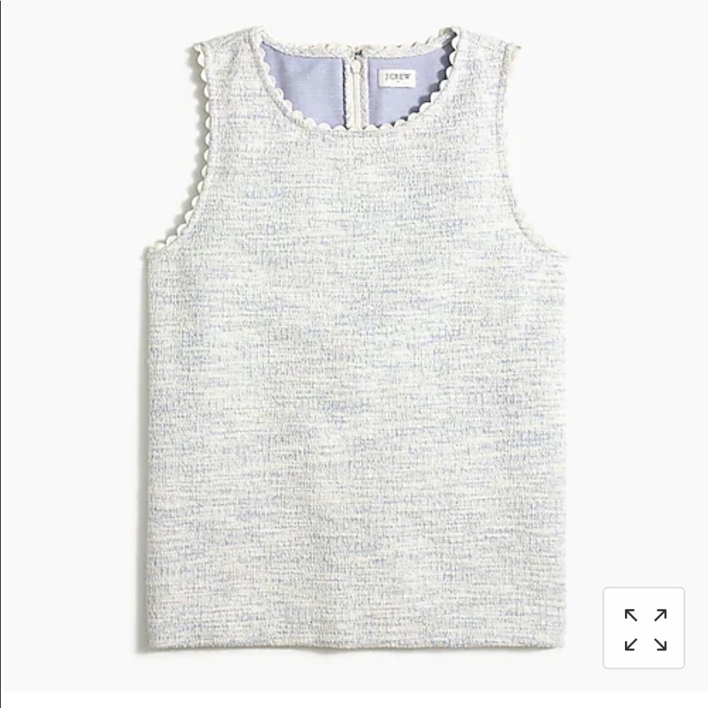 NWT J. Crew Textured tank top with scallop trim